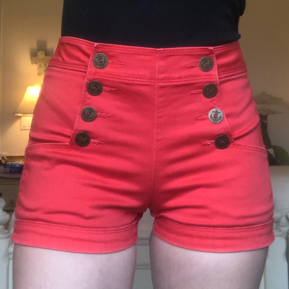 Red Retro Sailor Shorts